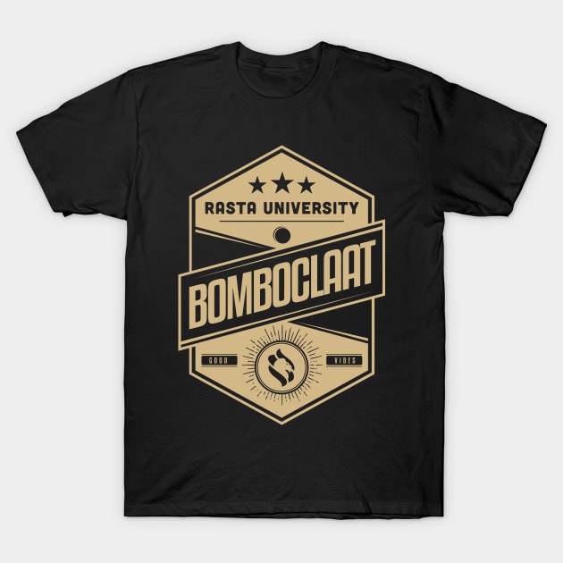 Rasta University Bomboclaat Reggae T-Shirt by rastauniversity